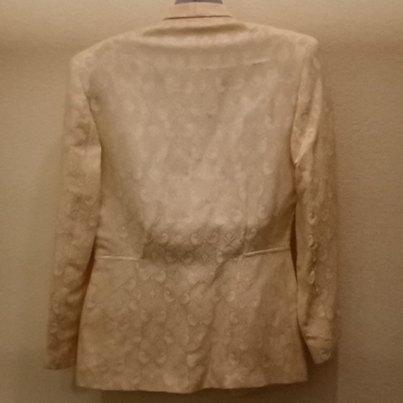 Tahari Cream Brocade Single Breasted Blazer - Picture 8 of 14